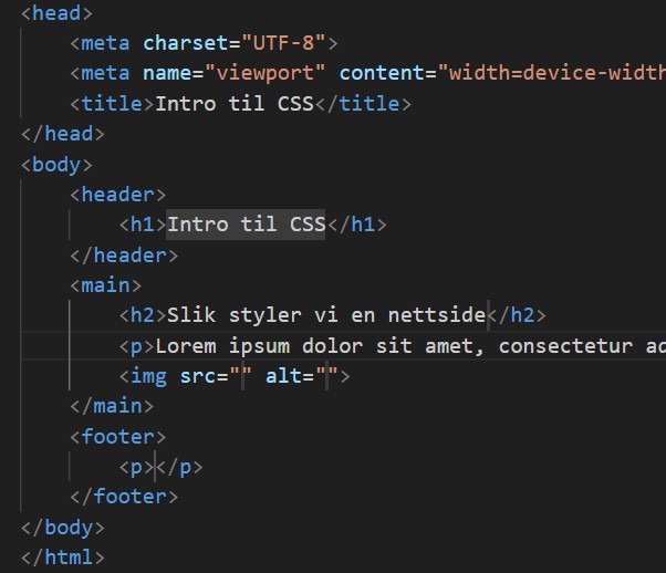 The basic HTML code for this document